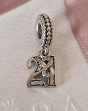 Pandora 21st Celebration Silver Dangle Charm