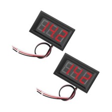 Car DC 0-100V Mini Voltmeter Gauge, 2PCS 0.56" 3 Wire Waterproof DC Voltage