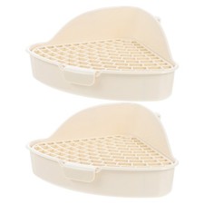 2 Pcs Plastic Pet Potty Small Litter Box Rabbit Toilet Trainer for Rabbits
