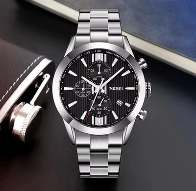Herren Luxus Edelstahl Chronograph Uhr Beste Qualität Perfektes Geschenk für Ihn
