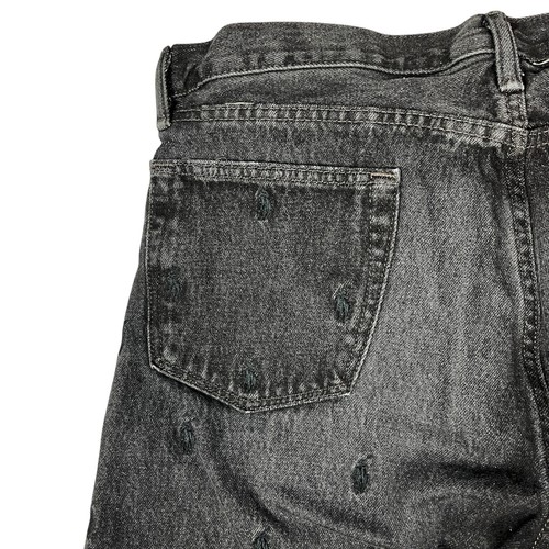 Polo Ralph Lauren Jeans Mens 34x30 All Over Pony Slim Straight Varick Black Gray - Picture 18 of 21