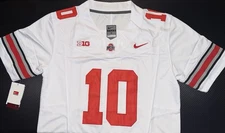 Julian Sayin White Ohio State OSU Jersey Buckeyes Stitched 10 FUSE Stitched