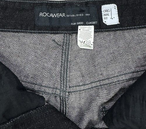 Vintage Y2K Rocawear Embroidered Grunge Hip Hop Skater Baggy Jeans Mens 38x32 - 第 5/5 張圖片