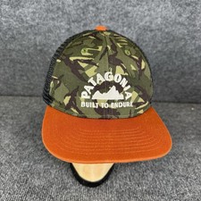 Patagonia Mesh Trucker Hat Camo Youth Orange Snapback Outdoor Mesh Back