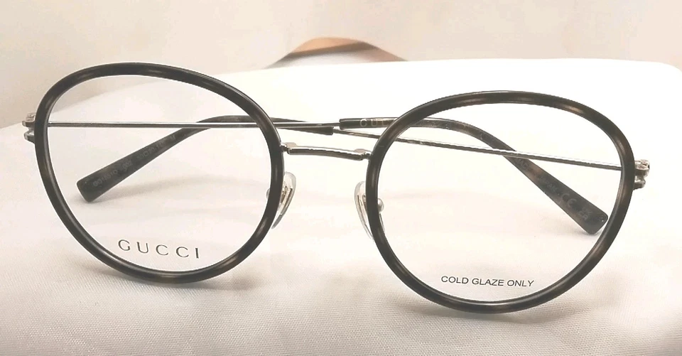 MARCO DE GAFAS GUCCI GG 1851O 002 Redondo Tortuga y Dorado 50□20-145 Foto 2 de 4
