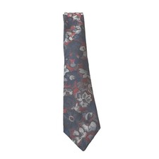 Elaan Necktie One Size Navy Blue Burgundy Floral Tapestry Vintage Made in USA