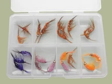 Barbless Shrimp & Barbless Scud Flies,20 Per Comp Box, Trout Flies,Fishing Flies
