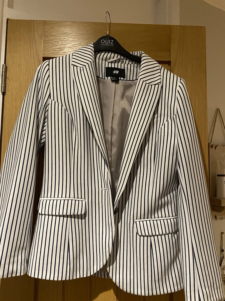 Jacket Blazer Striped Size 10 - Image 2 of 4