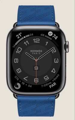 2378 Apple Watch エルメス　ボルドー　HERMES レザー Apple Watch Hermes 45mm H Diagonal Single Tour Leather Blue Band