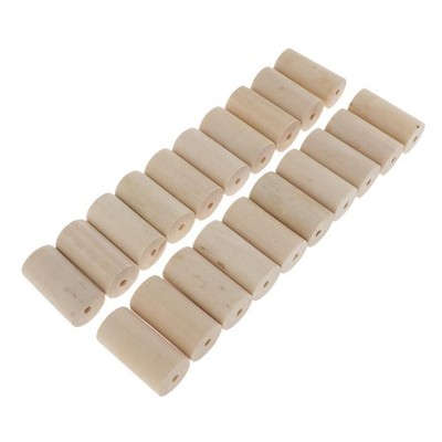 20Pcs Holzperlen Zylinder Unfinished Tube Bead DIY Schmuck Handwerk 20x40mm