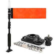 360 Degree Kayak LED Lights with Retractable Pole and Orange Visibility Flag Kit