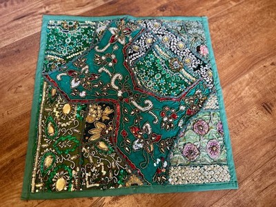Handmade Embroidered Decorative Textile Square Pillowcase