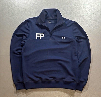 Fred Perry Half-Zip Sweater | Dunkelblau | Größe S | FP Logo