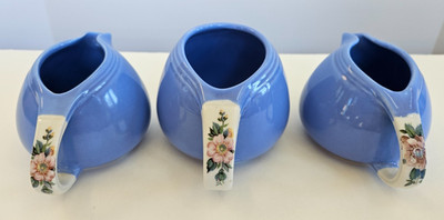 VTG Hall ''Rose Parade'' 1259 Cadet Blue-One Sugar Bowl & Two Creamers- 3 pieces
