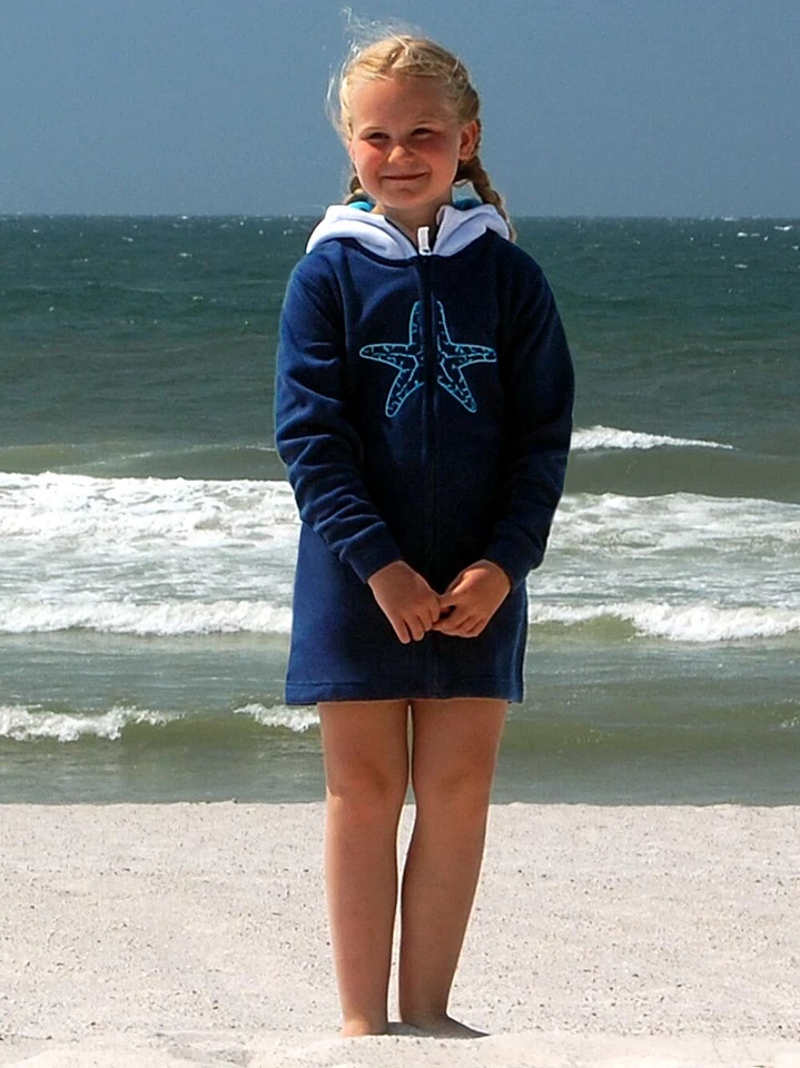 SEESTERN  Kinder Kapuzen Fleecejacke Fleecemantel Fleece Sweatjacke 116-164 - Bild 2 von 4