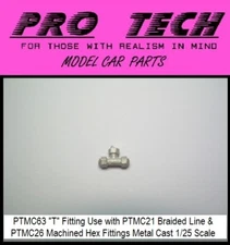 PTMC 63 Metal T Fitting Fuel Oil Lines LOW RIDER 1:25 LBR Model Parts PRO TECH