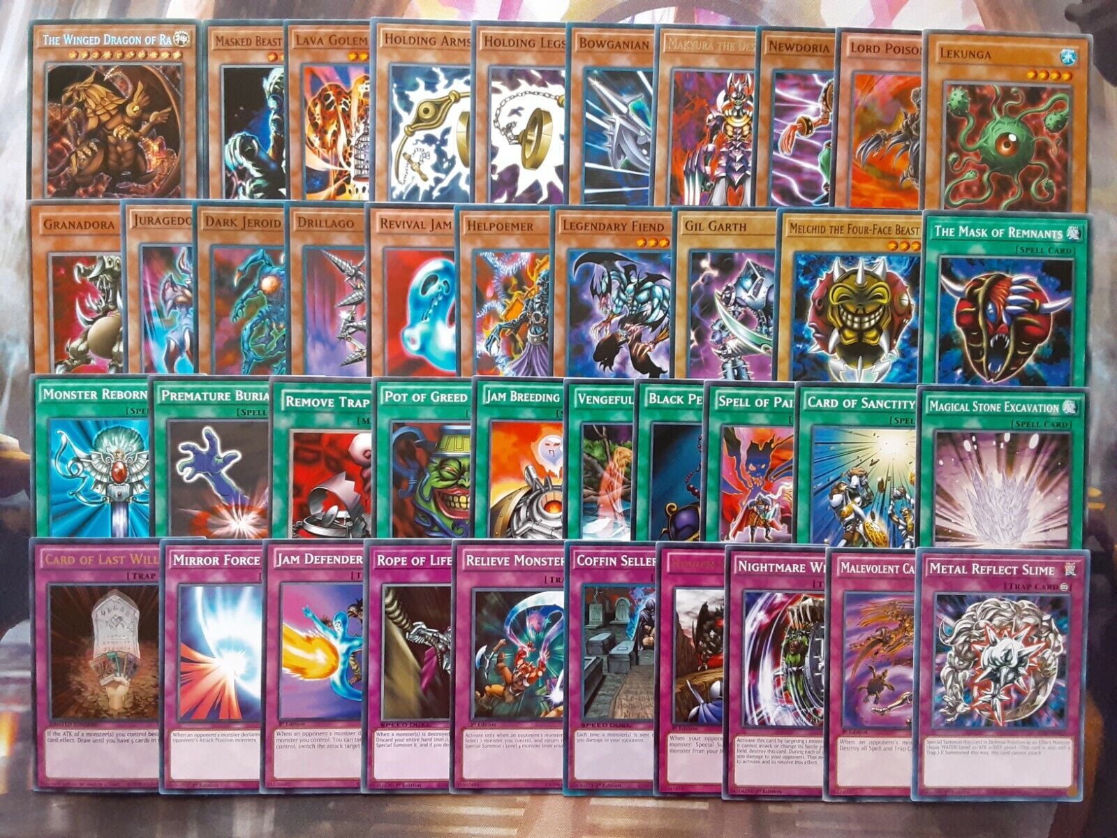 Yugioh Yami Marik Ishtar Deck 40 Cards The Winged Dragon of Ra Anime