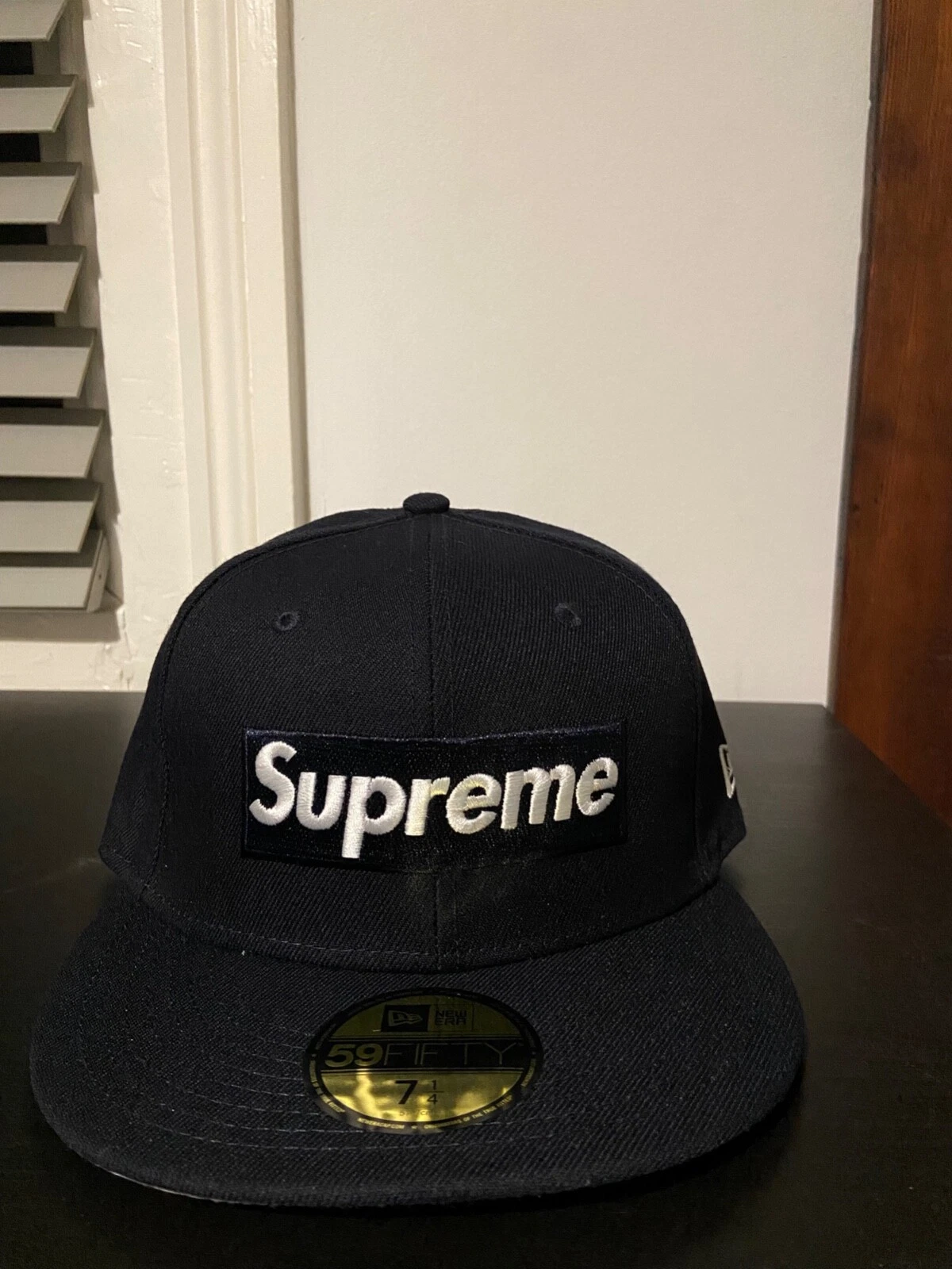 Casquette SS21 Supreme Box Logo x New Era 59Fifty taille 7 1/4 *MARINE*