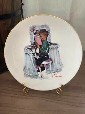 Vintage Dear Diary Danbury Mint Norman Rockwell Fine China Plate Limited Edition