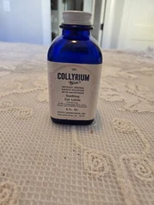 Vintage Medicine Bottle Collyrium Cobalt Blue Glass With Original Lable