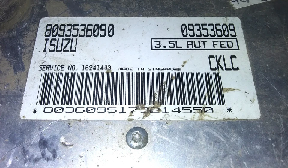 8093536090 ecm ecu computer 1998 Isuzu Trooper - Image 2 of 4