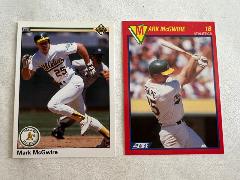 (2)MARK MCGWIRE-1989 SCORE 100 SUPERSTARS #25-1990 UPPER DECK # 171 BASEBALL