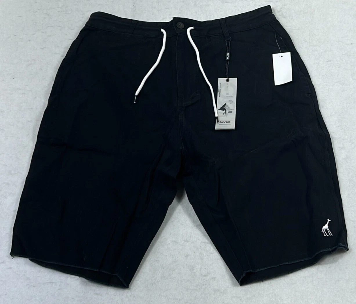 LRG Chino Shorts Black Cotton Blend Flat Front Slash Pockets Stretch Mens Sz 32