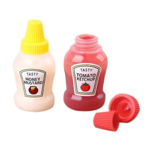 Mini Condiment Squeeze Bottle Box Salad Dressing Ketchup Squeeze Jar Container - Picture 13 of 15