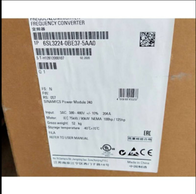 New Siemens 6SL3224-0BE37-5AA0 6SL3 224-0BE37-5AA0 G120 PM240 Power Module