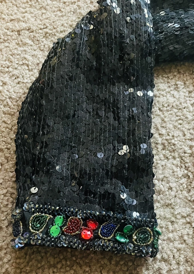 复古亮片圣诞夹克假日闪耀闪亮闪亮魅力 XL 魅力 — 第 3/4 张图片