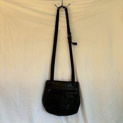 Vintage Kenneth Cole Purse Black Leather Shoulder Bag Belt Strap Button  Close