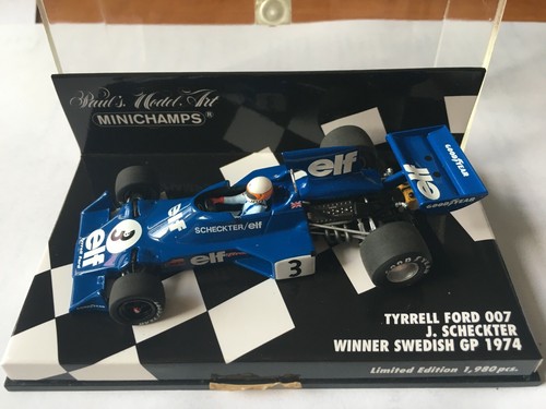 Minichamps 1/43 Tyrrell 007 "Winner Swedish GP 1974" Jody Scheckter
