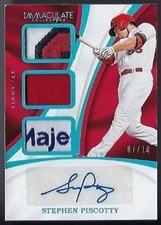 2017 Panini Immaculate Stephen Piscotty Auto Patch #d /10 St. Louis Cardinals