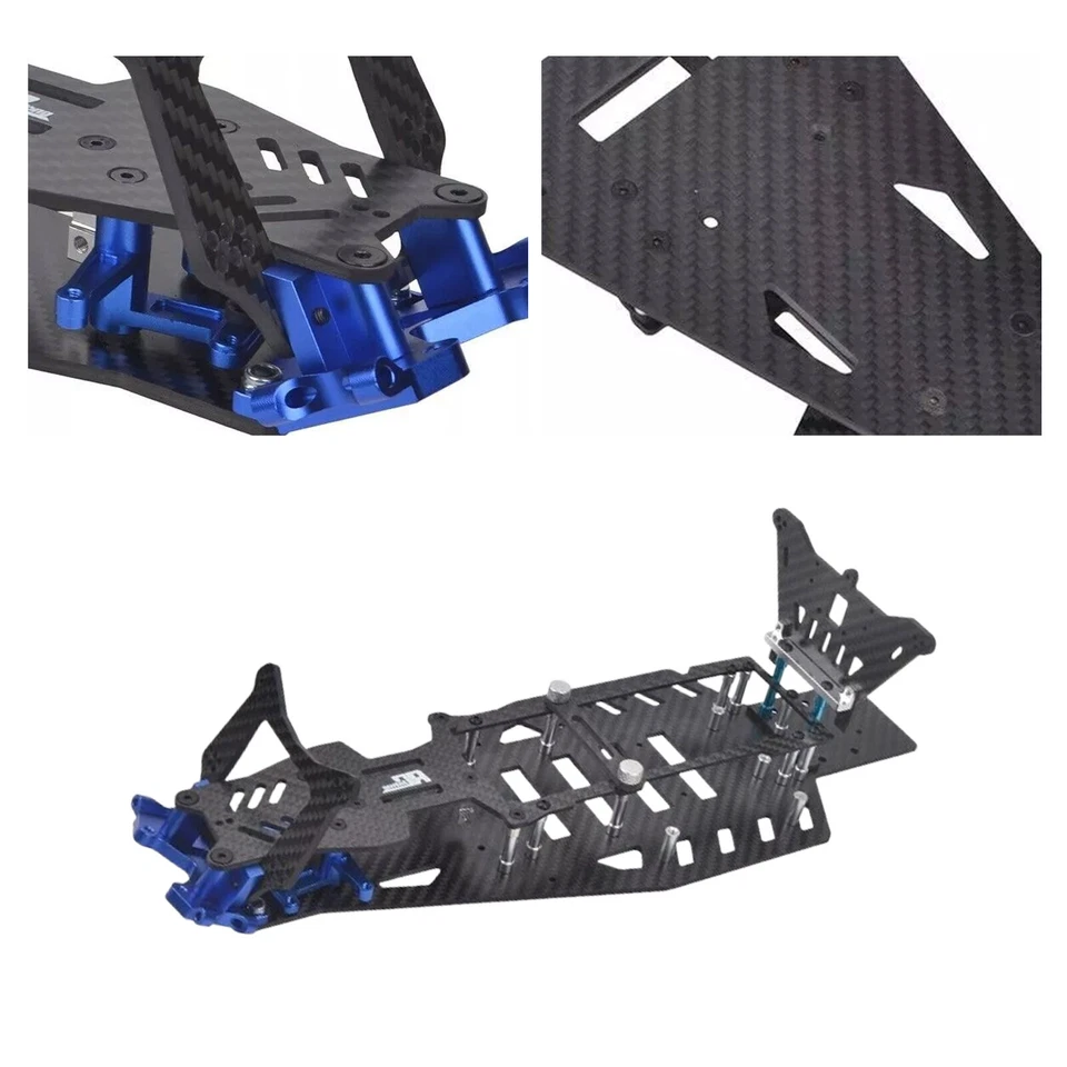 Carbon Chassis Frame Conversion Kit for Rustler VXL 2WD Bandit Upgrades - Image 2 of 4