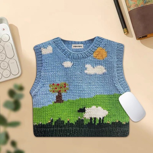 Kreatives, süßes Mauspad mit Pullover-Aufdruck, rutschfeste, verdickte Tastatur - Bild 8 von 20