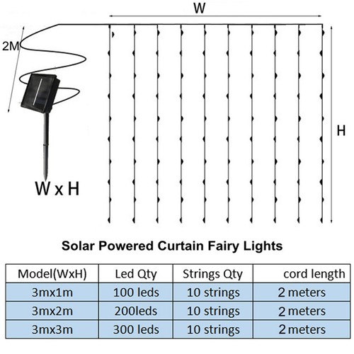 Solar Curtain Fairy String Lights Hanging Gazebo Patio Garden Waterfall Lights - Picture 16 of 33