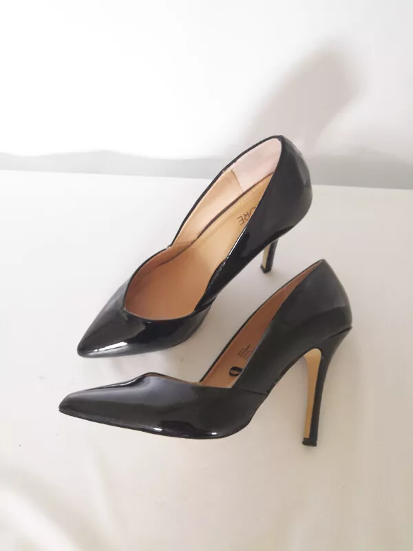 Patent leather-effect heeled shoes - Women | Mango USA