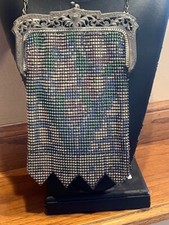 Art Deco Whiting Davis Mesh Enamel Purse Evening Bag 1920s Vintage
