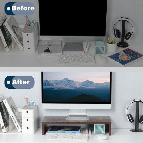 20 inch Monitor Riser Stand / Laptop Stand / for Desk / Bed / Reduce Neck Strain - Picture 30 of 36