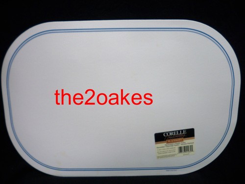 4 Corelle BLUE VELVET Reversible Placemats Plastic Foam Vinyl Double 2 Sided - Picture 2 of 4