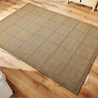 Natural Check Flat Weave Anti Slip Gel Back Hallway Kitchen Rugs