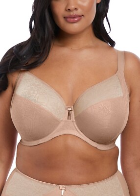 Elomi Mia Underwire Plunge Bra 4361 UK Sz DD to H Beige New w/tags