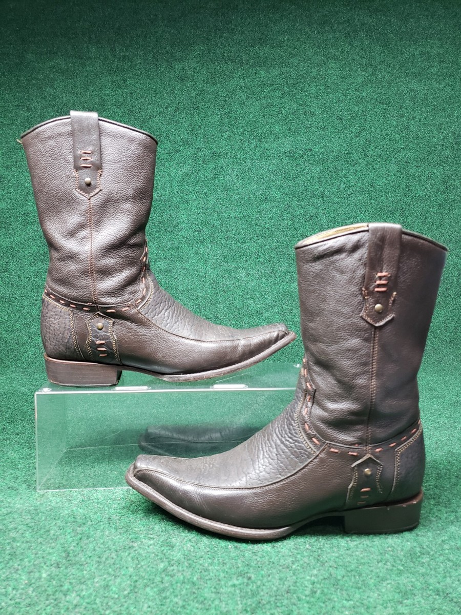 Rudel Boots Men Sz EE/ Torobuck Choco Cowboy Boot with Zipper