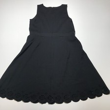 Loft Dress Womens Size 6 Black Sleeveless Laser Cut Hem Swing Fit & Flare