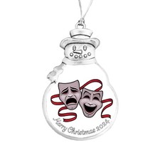 Drama Theater Acting 2024 Snowman Merry Christmas Silver Metal Ornament Gift