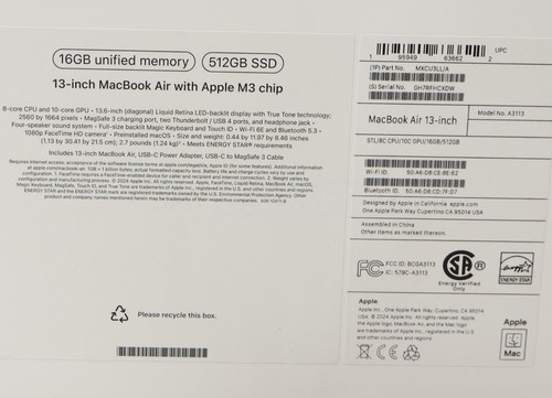 Apple MacBook Air M3 8-Core 16GB 512GB 13" MXCU3LL/A Starlight - Afbeelding 17 van 17