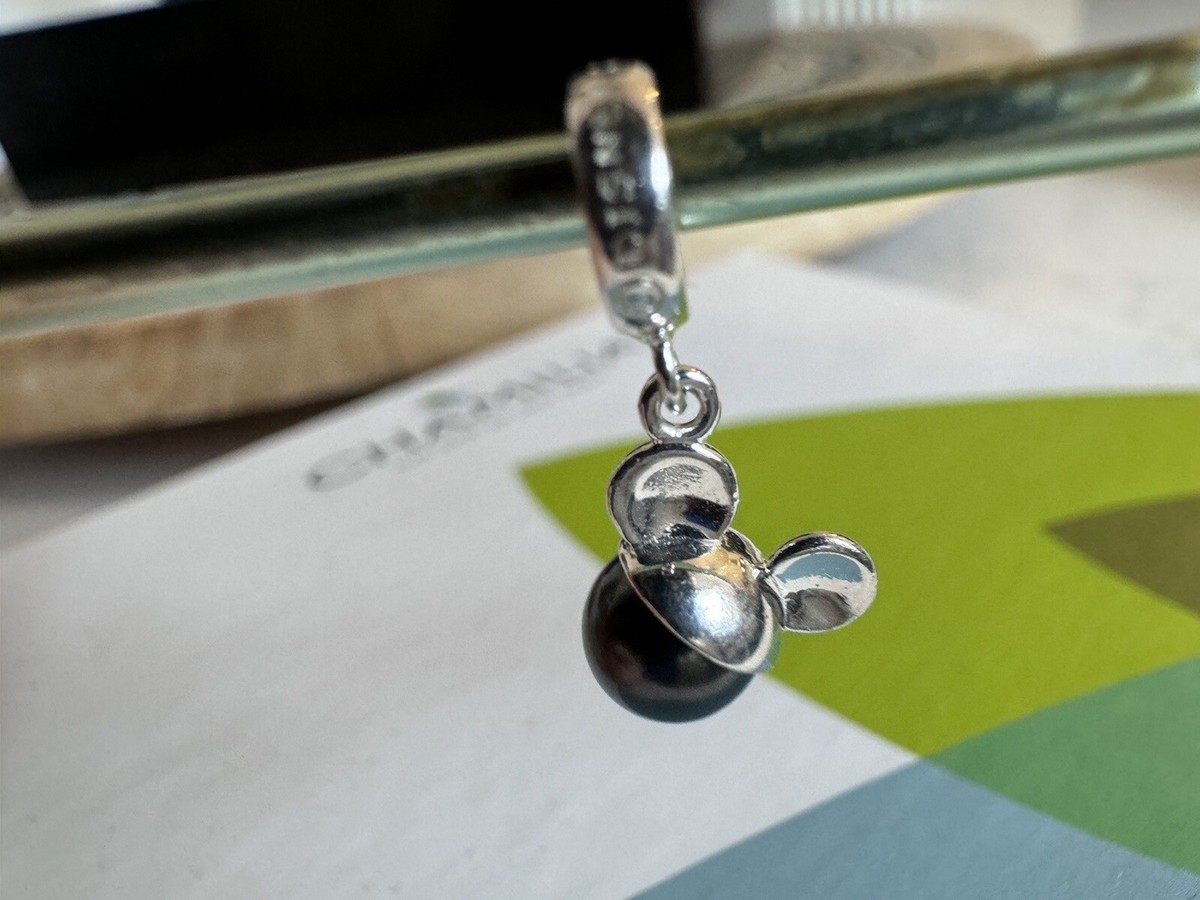 Chamilia silver 925 mickey mouse black pearl bracelet charm