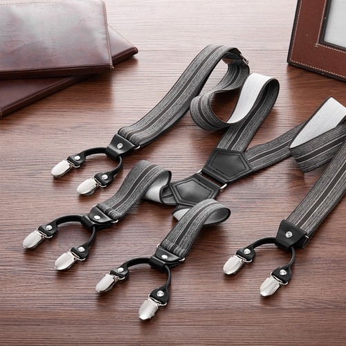 Buyless Fashion Suspenders Mens - 48" Elastic Adjustable Straps 1 1/4" - X Shape - Picture 87 of 89