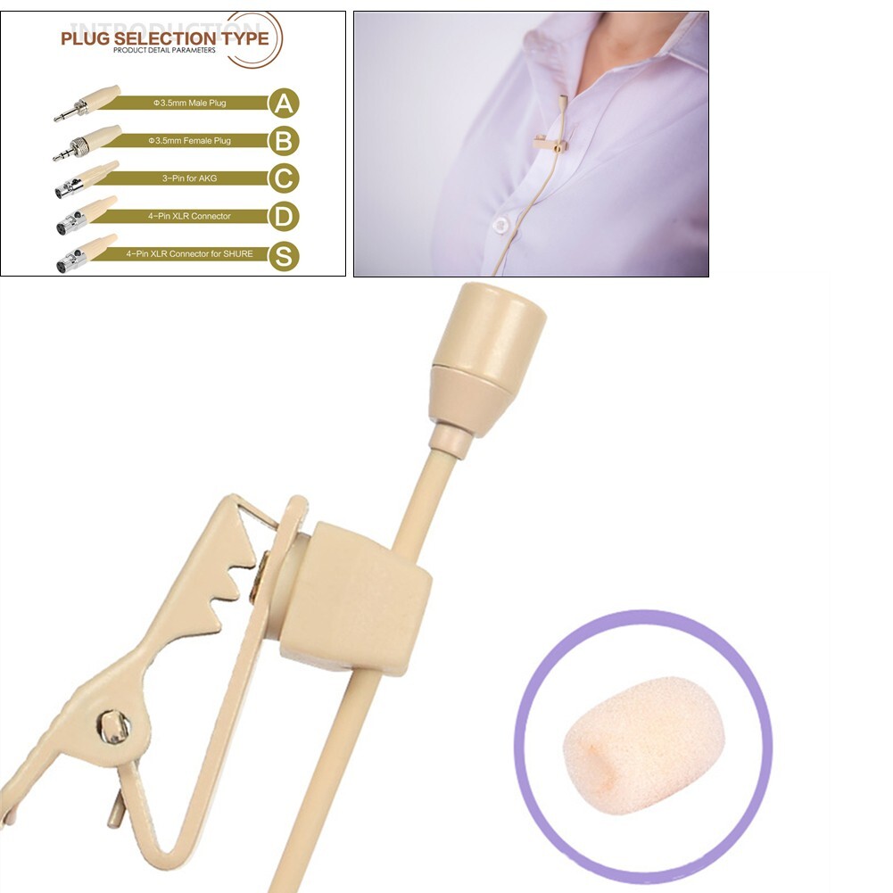 Microphone Lavalier Lapel Mic Omnidirectional 80-20KHZ 3.5mm 4-Pin XLR-image