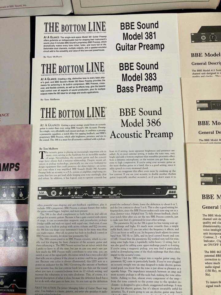 BBE SOUND PRODUCT SALES CATALOG, BROCHURES, USER MANUALS, LOT OF 10 - Image 4 of 4